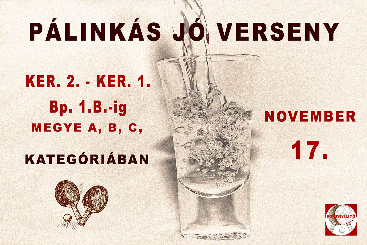 Pálinkás Jó Verseny - Ker. I - Bp. I /B-ig